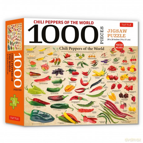 Chili Peppers of the World - 1000 Piece Jigsaw Puzzle: For Adults and Families - Finished Puzzle Size 29 X 20 Inch (74 X 51 CM); A3 Sized Poster [KSIĄŻKA]