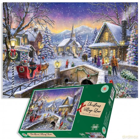 Christmas Village Glow 1000 Piece Jigsaw Puzzle [PUZZLE]