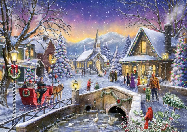Christmas Village Glow 1000 Piece Jigsaw Puzzle [PUZZLE]