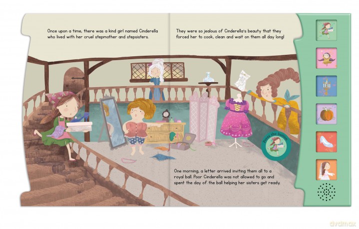 Cinderella Fairy Tale Sound Book - 6 Enchanting Sound Buttons To Press And Play (Sound Books) [KSIĄŻKA]