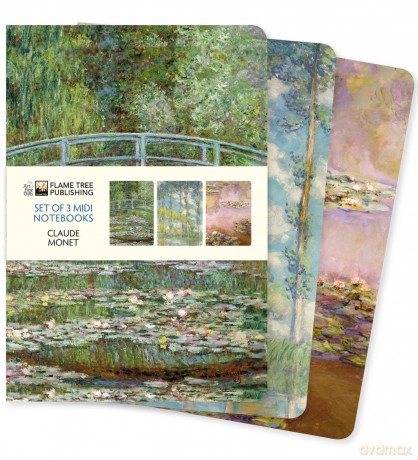 Claude Monet Set of 3 Midi Notebooks (Midi Notebook Collections) - Flame Tree Studio [KSIĄŻKA]