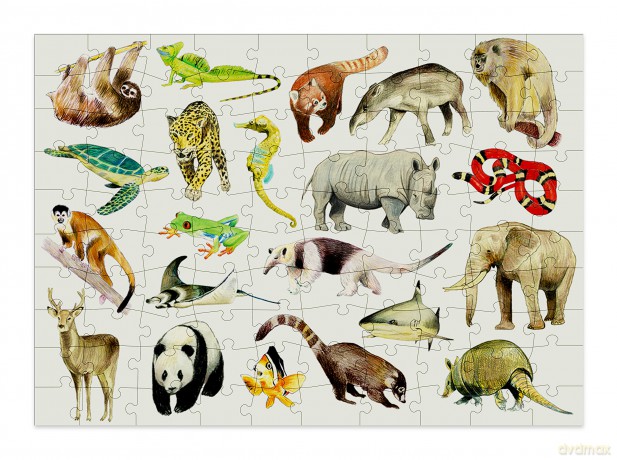 Cloudberries Animals Puzzle, 100 Piece Puzzles for Kids, Modern 100 Piece Animal Puzzle for Kids, Cute Jigsaw Puzzles for Kids Age 4-8, Wildlife Puzzles for Kids [PUZZLE]