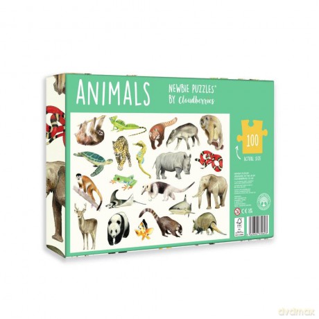 Cloudberries Animals Puzzle, 100 Piece Puzzles for Kids, Modern 100 Piece Animal Puzzle for Kids, Cute Jigsaw Puzzles for Kids Age 4-8, Wildlife Puzzles for Kids [PUZZLE]