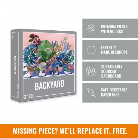 Cloudberries Backyard Jigsaw 1000 Pieces, Cool Puzzles for Adults, Garden Puzzles, 1000 Piece Flowers Puzzle featuring Houseplants, Cacti and Succulents [PUZZLE]