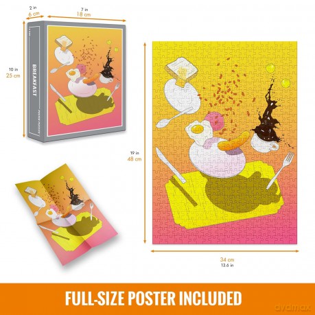 Cloudberries Breakfast Puzzle, Pop Art Puzzle, 500 Piece Puzzles for Adults, Modern Art Puzzle, 500 Piece Puzzles, Gradient Puzzle featuring Food and Coffee [PUZZLE]
