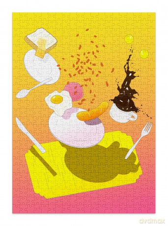 Cloudberries Breakfast Puzzle, Pop Art Puzzle, 500 Piece Puzzles for Adults, Modern Art Puzzle, 500 Piece Puzzles, Gradient Puzzle featuring Food and Coffee [PUZZLE]