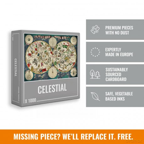 Cloudberries Celestial Jigsaw - 1000 Piece Jigsaw Puzzles for Adults with Vintage Astronomy, Star Map and Constellation Theme, Space Puzzles 1000 Pieces, Starry Night Puzzle [PUZZLE]