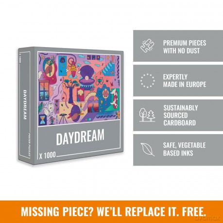 Cloudberries Daydream Puzzle, Cool 1000 Piece Jigsaw Puzzles for Adults, Featuring Surreal Modern Art in Fun Pinks and Purples, Beautiful Puzzles for Adults [PUZZLE]