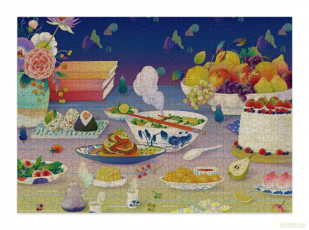 Cloudberries Epicurean Puzzle, 1000 Piece Food Jigsaw Puzzles for Adults, Fruit Puzzle 1000 Pieces with Dreamy Blue, Yellow and Pink Colours [PUZZLE]