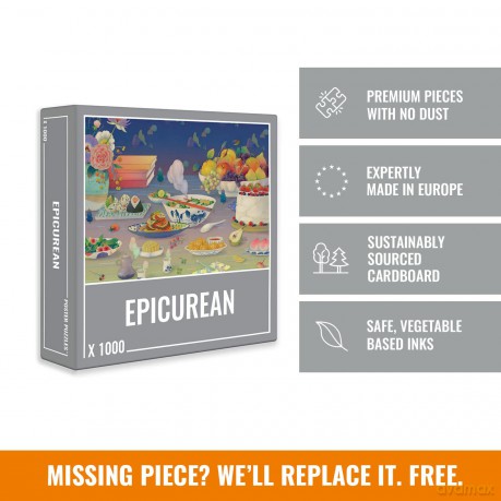 Cloudberries Epicurean Puzzle, 1000 Piece Food Jigsaw Puzzles for Adults, Fruit Puzzle 1000 Pieces with Dreamy Blue, Yellow and Pink Colours [PUZZLE]