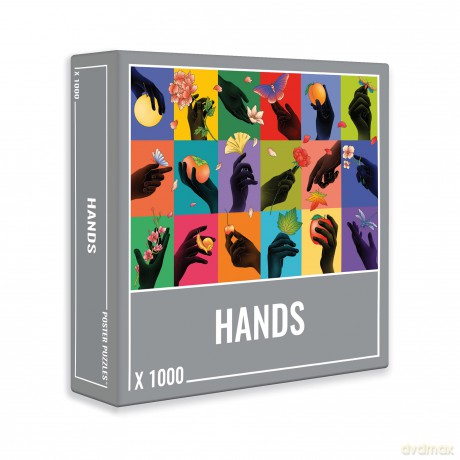 Cloudberries Hands Puzzle: Premium 1000 Piece Rainbow Jigsaw Puzzles for Adults, Elegant Black Hands with Flowers, Insects and Fruit, Made in Europe, Free Poster Included [PUZZLE]