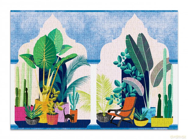 Cloudberries Hideaway - Fun, Modern 500-Piece Jigsaw Puzzle for Adults Featuring a Cool Houseplant and Cactus Theme [PUZZLE]