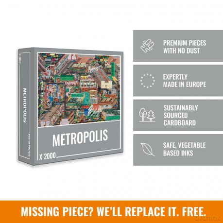Cloudberries Metropolis, Mega Detailed 2000 Piece Jigsaw Puzzles for Adults with Cool 3D City Map and Architecture Theme [PUZZLE]