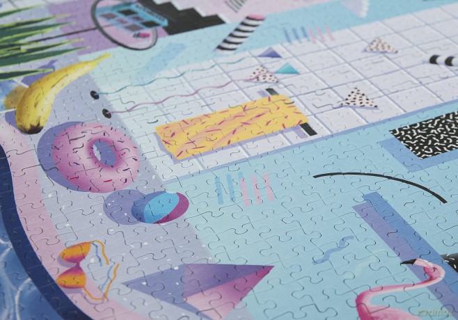 Cloudberries Poolside Puzzle, Premium 1000 Piece Jigsaw Puzzles for Adults with Cool, Retro 1980s Swimming Pool Design, Holiday Puzzles, Summer Puzzles [PUZZLE]