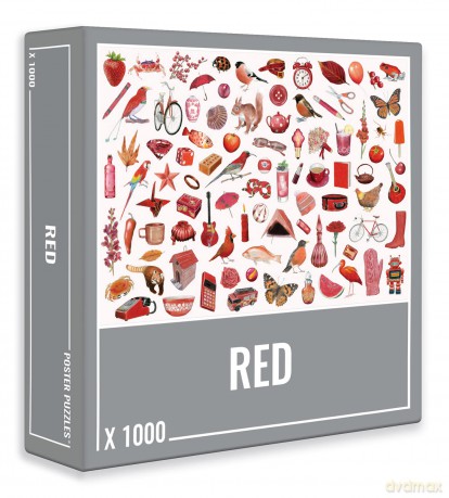 Cloudberries Red Jigsaw Puzzle, 1000 Piece Jigsaw Puzzles for Adults, Red Illustrated Puzzle Packed with Flowers, Birds and Plants, Beautiful Puzzles for Adults [PUZZLE]