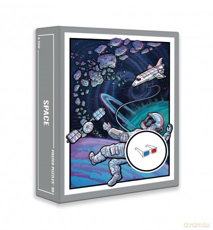 Cloudberries Space Puzzle, Cool 3D Space Jigsaw Puzzle, 500 Piece Solar System Jigsaw with an Astronaut, Space Shuttle and Planets, 3D Jigsaw Puzzles for Adults [PUZZLE]