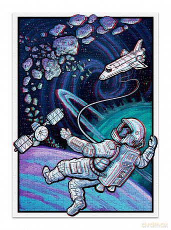 Cloudberries Space Puzzle, Cool 3D Space Jigsaw Puzzle, 500 Piece Solar System Jigsaw with an Astronaut, Space Shuttle and Planets, 3D Jigsaw Puzzles for Adults [PUZZLE]