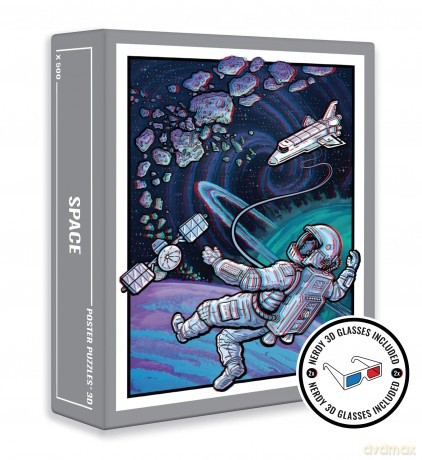 Cloudberries Space Puzzle, Cool 3D Space Jigsaw Puzzle, 500 Piece Solar System Jigsaw with an Astronaut, Space Shuttle and Planets, 3D Jigsaw Puzzles for Adults [PUZZLE]