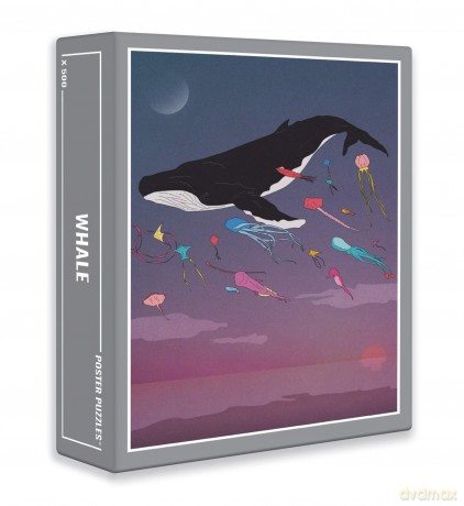 Cloudberries Whale Puzzle, Dreamy Whale Jigsaw Puzzle for Adults, 500 Piece Puzzles, Fun Ocean Puzzle with Gradient Colours, Bright Kites and a Full Moon, Made in Europe [PUZZLE]