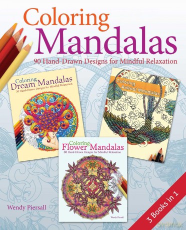 Coloring Mandalas 3-in-1 Pack: 90 Hand-Drawn Designs for Mindful Relaxation - Wendy Piersall [KSIĄŻKA]