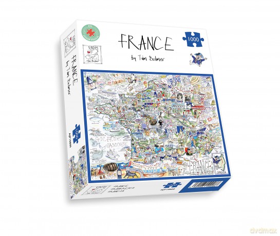 Comical Map Of France, Artwork By Tim Bulmer - 1000 Piece Puzzle For Adults, Large Puzzle 66cm X 50cm In Size. Challenging To Complete But Fun And Humorous. Makes A Great Gift For Birthdays [PUZZLE]