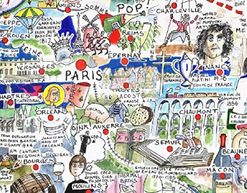 Comical Map Of France, Artwork By Tim Bulmer - 1000 Piece Puzzle For Adults, Large Puzzle 66cm X 50cm In Size. Challenging To Complete But Fun And Humorous. Makes A Great Gift For Birthdays [PUZZLE]