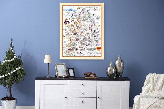 Comical Map Of Northumberland, Artwork By Tim Bulmer - 1000 Piece Puzzle For Adults, Large Puzzle 66cm X 50cm In Size. Challenging To Complete But Fun And Humorous. Makes A Great Gift For Birthdays [PUZZLE]