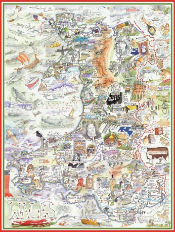 Comical Map Of Wales, Artwork By Tim Bulmer - 1000 Piece Puzzle For Adults, Large Puzzle 66cm X 50cm In Size. Challenging To Complete But Fun And Humorous. Makes A Great Gift For Birthdays [PUZZLE]