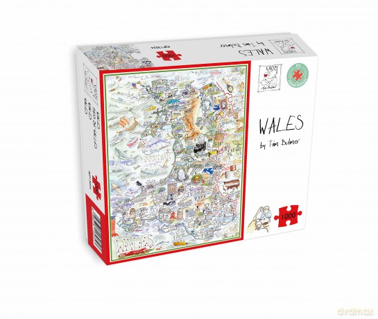 Comical Map Of Wales, Artwork By Tim Bulmer - 1000 Piece Puzzle For Adults, Large Puzzle 66cm X 50cm In Size. Challenging To Complete But Fun And Humorous. Makes A Great Gift For Birthdays [PUZZLE]