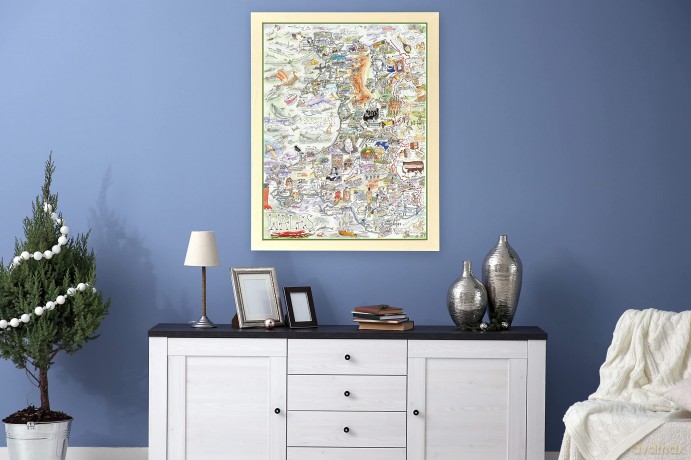 Comical Map Of Wales, Artwork By Tim Bulmer - 1000 Piece Puzzle For Adults, Large Puzzle 66cm X 50cm In Size. Challenging To Complete But Fun And Humorous. Makes A Great Gift For Birthdays [PUZZLE]