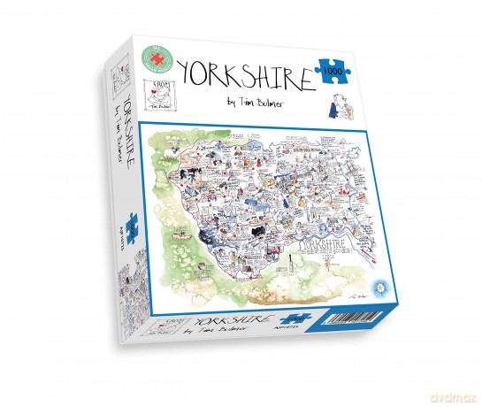 Comical Map Of Yorkshire, Artwork By Tim Bulmer - 1000 Piece Puzzle For Adults, Large Puzzle 66cm X 50cm In Size. Challenging To Complete But Fun And Humorous. Makes A Great Gift For Birthdays [PUZZLE]