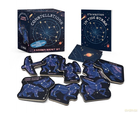Constellations: A Wooden Magnet Set: With glow-in-the dark poster! (Rp Minis) - Christina Rosso-Schneider [KSIĄŻKA]