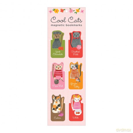 Cool Cats Magnetic Bookmarks - Galison [KALENDARZ]
