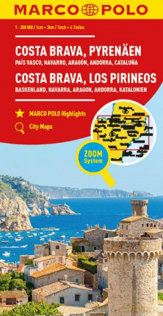 Costa Brava Marco Polo Map: Includes Pyrenees, Basque Country, Navarre, Aragon, Andorra and Catalonia - Marco Polo [KSIĄŻKA]