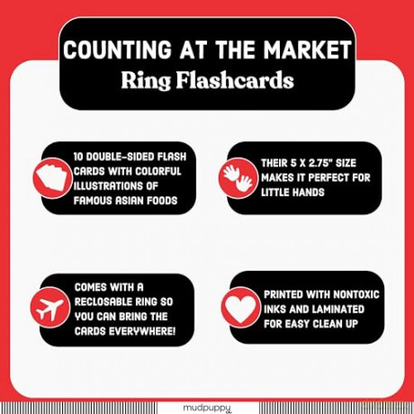 Counting at the Market Numbers Ring Flash Cards - Mudpuppy [KALENDARZ]