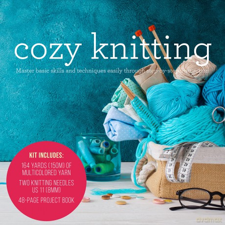 Cozy Knitting: Master basic skills and techniques easily through step-by-step instruction - Kit includes: 164 Yards (150m) of Multicolored Yarn, Two Knitting Needles US 11(8mm), 48-page Project Book - Carri Hammett [KSIĄŻKA]