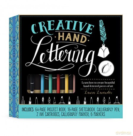 Creative Hand Lettering Kit: Learn to create beautiful hand-lettered pieces of art - Laura Lavender [KSIĄŻKA]