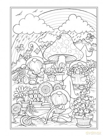 Creative Haven Garden Gnomes Coloring Book (Adult Coloring Books: Fantasy) - Teresa Goodridge [KSIĄŻKA]