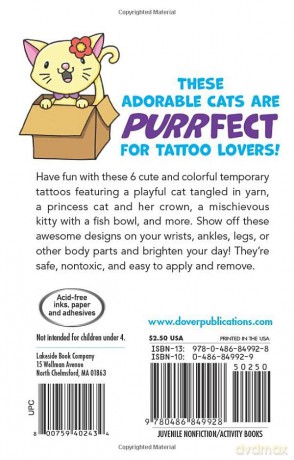 Cute Cats Tattoos (Dover Little Activity Books) - Noelle Dahlen [KSIĄŻKA]