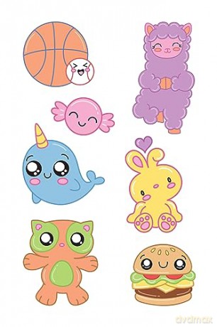 Cute Kawaii Tattoos: 14 Temporary Tattoos (Little Activity Books) - Mary Eakin [KOMIKS]