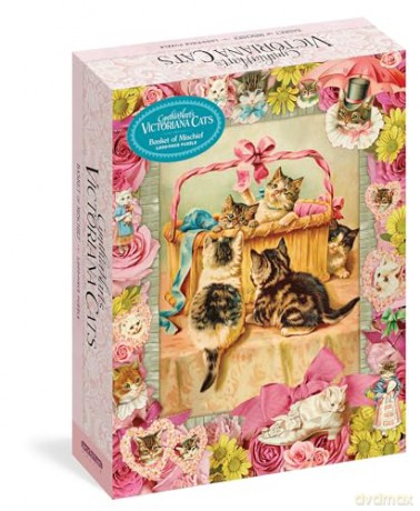 Cynthia Hart's Victoriana Cats: Basket of Mischief 1,000-Piece Puzzle - Cynthia Hart [KSIĄŻKA]