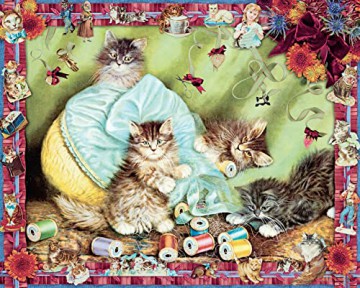 Cynthia Hart's Victoriana Cats: Sewing with Kittens 1,000-Piece Puzzle - Cynthia Hart [KSIĄŻKA]