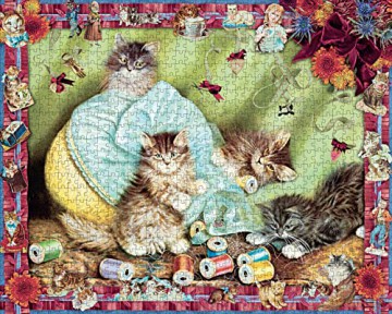 Cynthia Hart's Victoriana Cats: Sewing with Kittens 1,000-Piece Puzzle - Cynthia Hart [KSIĄŻKA]