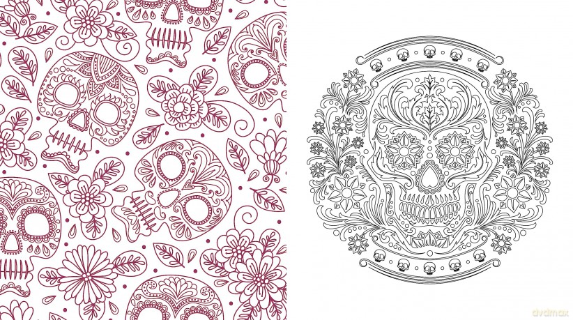 Day of the Dead Coloring Book: More than 100 Pages to Color! (Chartwell Coloring Books) - Editors of Chartwell Books [KSIĄŻKA]