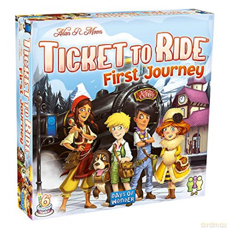 Days of Wonder | Ticket to Ride First Journey Europe Board Game | Ages 6+ | For 2 to 4 players | Average Playtime 15-30 Minutes [KSIĄŻKA]