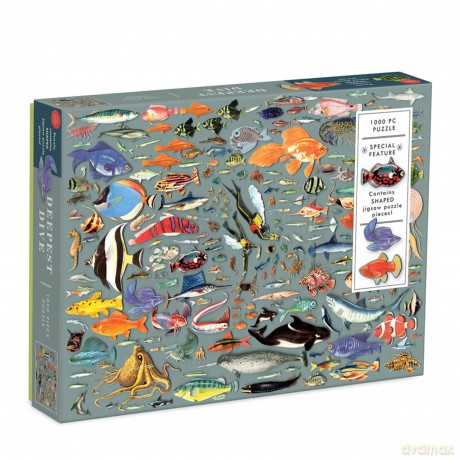 Deepest Dive 1000 Piece Puzzle with Shaped Pieces - Galison [PUZZLE]
