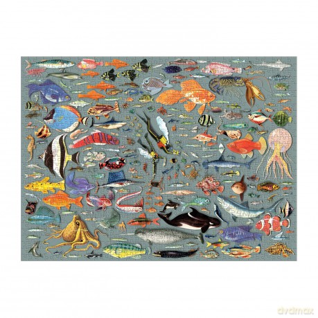 Deepest Dive 1000 Piece Puzzle with Shaped Pieces - Galison [PUZZLE]