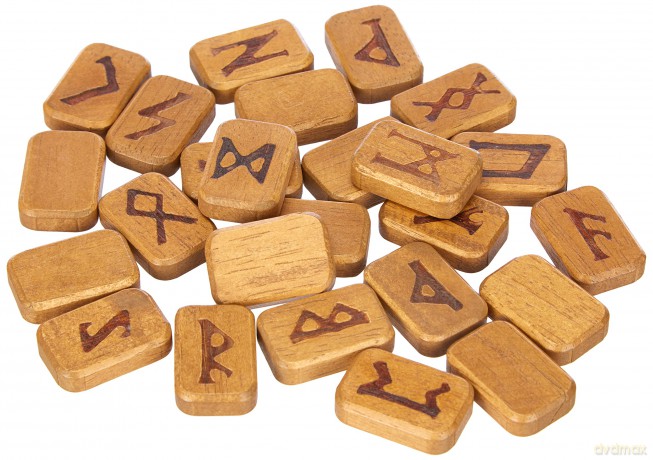 Deluxe Wooden Runes: 25 wooden runes in wooden box - Lo Scarabeo [KSIĄŻKA]