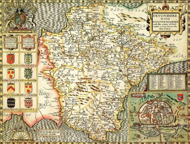 Devon Historical Map 1000 Piece Jigsaw Puzzle (1610) [GRA]
