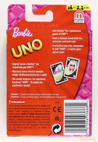 GRA MATTEL KARTY UNO BARBIE T8236 PUD12 [GRA]